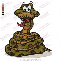 Cartoon Snake Embroidery Design